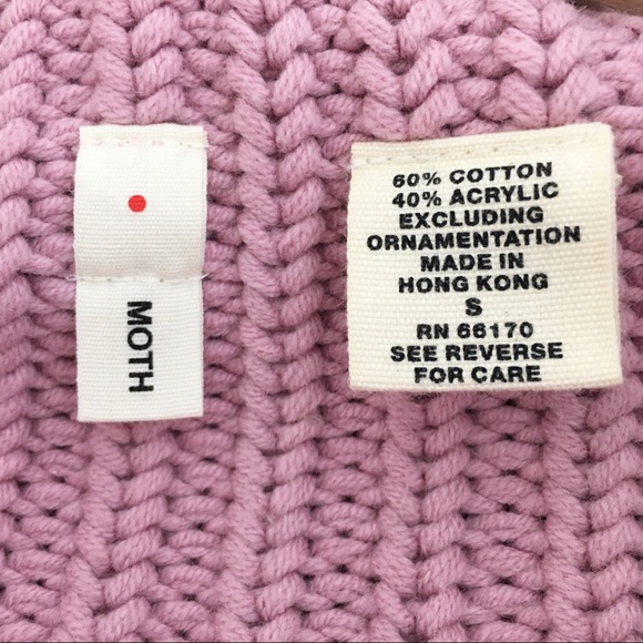 Moth Anthropologie Side Tie Ribbon Sweater Size S - Picture 4 of 5